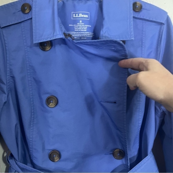 l.l. Bean Periwinkle Trench Coat Size S - Picture 6 of 7